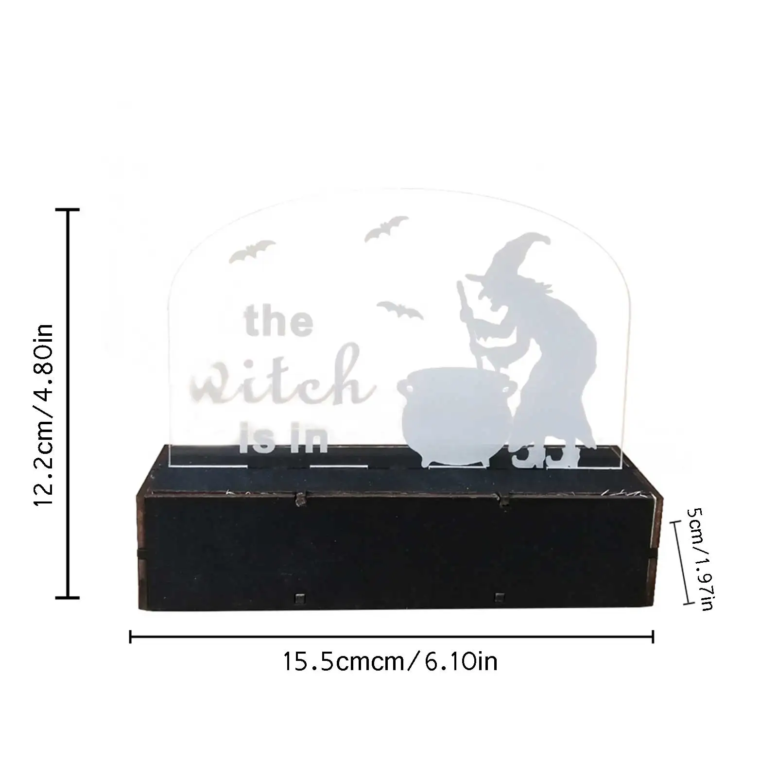 Wooden Halloween Acrylic Infrared Carving Pumpkin Witch LED Light For Home Table Party Atmosphere Decor Night carefully | Дом и сад