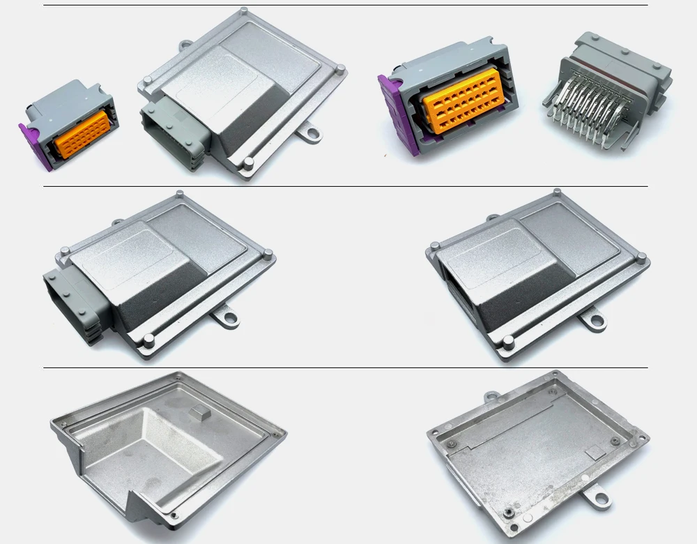 1 set 24 pin/way single hole aluminum car ecu case enclosure with fci connectors for honda Audi A6 automotive