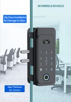 biometric fingerprint lock no wiring smart door lock digital code frameless sliding glass wooden office electronic door lock