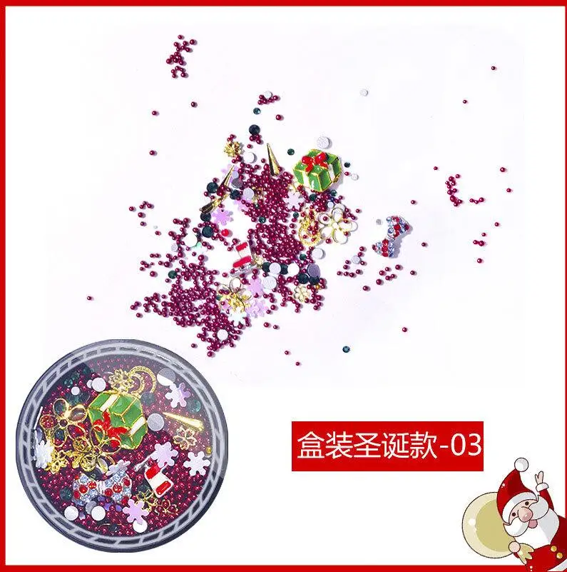 Смешанная форма украшения для ногтей икра Стразы свеча Снеговик яблоко