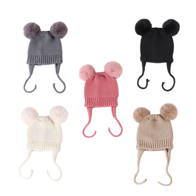 

Fashion Baby Hats Boys Girls Casual Hats Kids Winter Hats Solid Print Hat For Children Baby