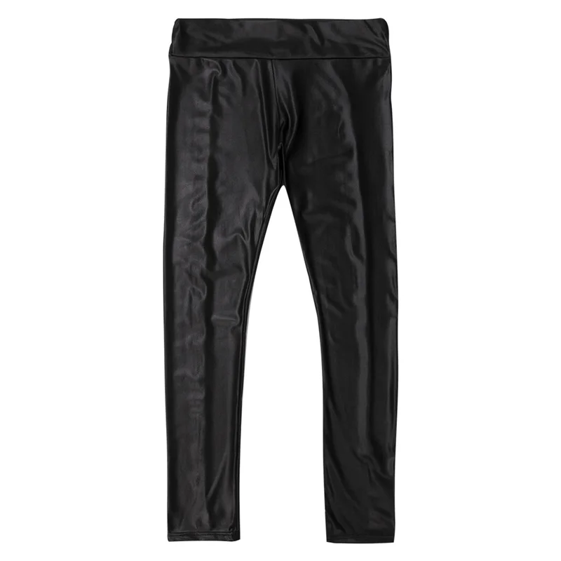 

Женские леггинсы из ПУ кожи, повседневные облегающие эластичные длинные однотонные брюки с высокой талией, 2021