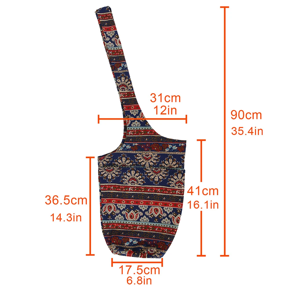 

Fashion Yoga Mat Bag Canvas Ethnic Style Printed Pocket Mats Women Gym Pilates Fitness Exercise Pad Cushion Sling Carrier Pouch