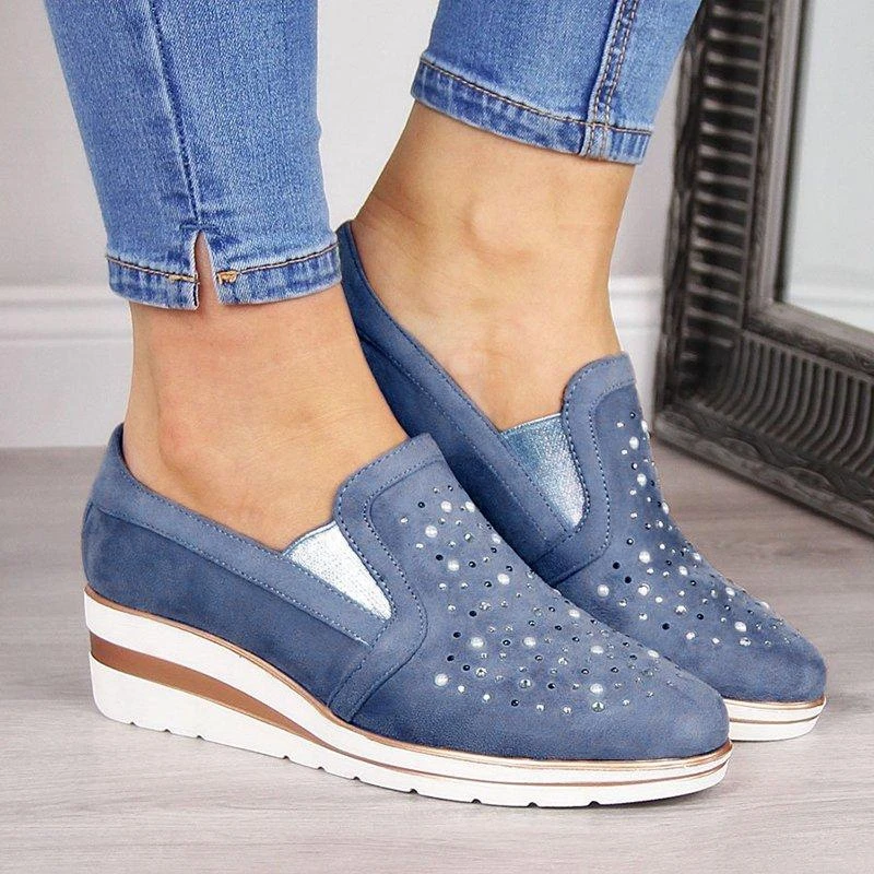 

HEFLASHOR 2019 Spring Women Casual Leather Flats Women Platform Sneakers Creepers Cutouts Slip On Flats Moccasins Shoes Woman