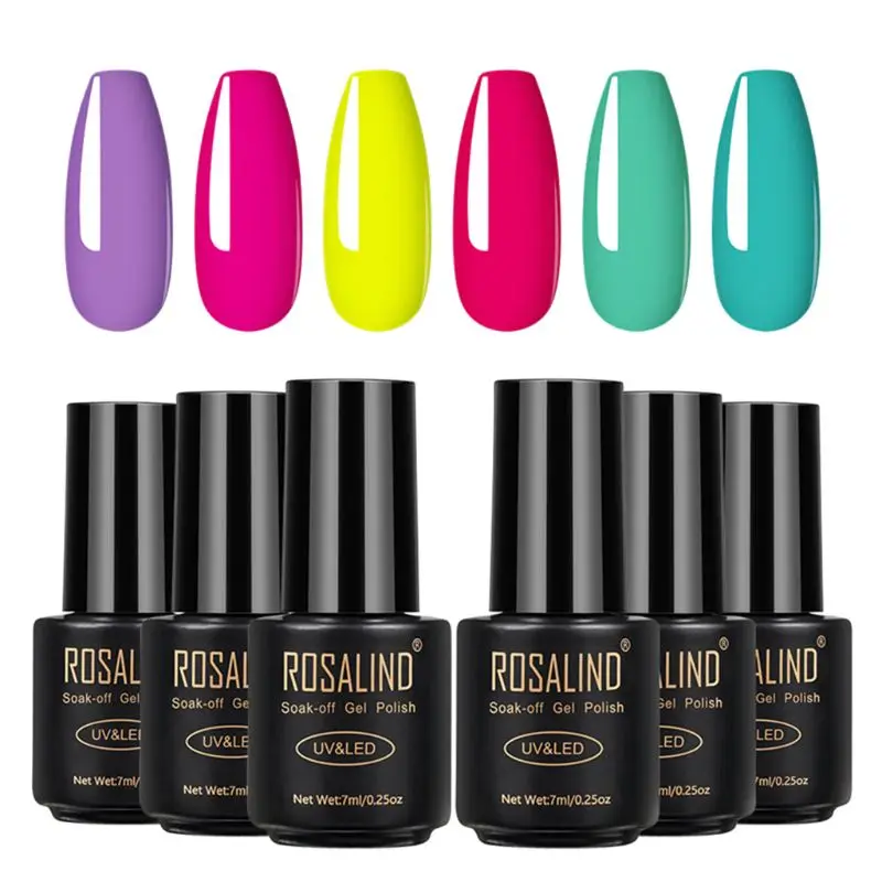 

6pcs 7ml Soak Off UV Gel Polish Quick Building Nail Tips