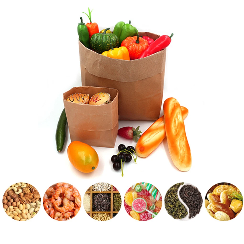 50 шт. крафт Бумага сумки плоский жиронепроницаемый закуски печенье сэндвич Еда