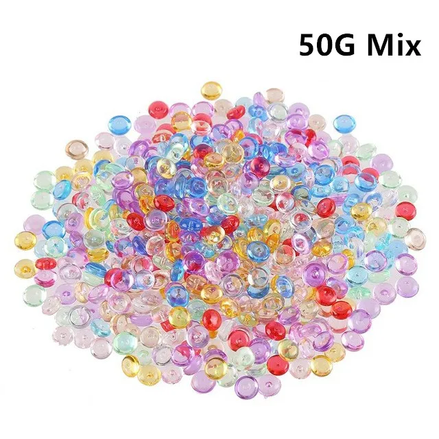 50G Mix Colors Цветной Лизун бусины аксессуары глиняная добавка для рыбной чаши слизи украшение ваза Искусство ремесло наполнитель DIY игрушки набор рыбный бак Декор - Цвет: 50G Mix Colors