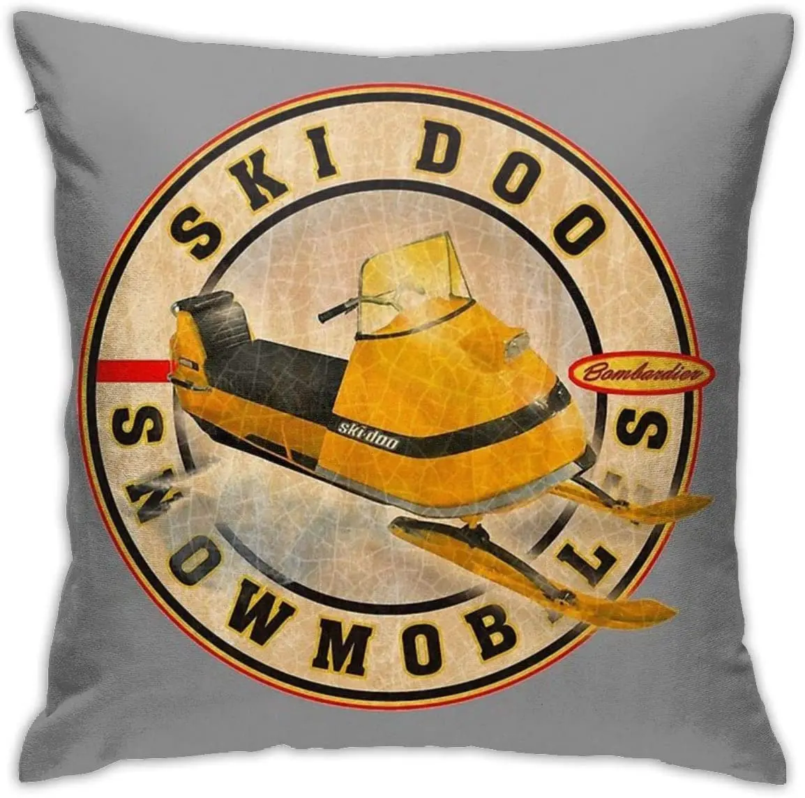 

Vintage Ski-Doo Snowmobiles Bedroom Couch Sofa Throw Pillow Covers Home Decorative Square Pillow Case 18x18 Inch