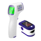 Цифровой Пульсоксиметр на палец, измеритель насыщения крови кислородом, SPO2 PR, пульсометр + инфракрасный температурный пистолет