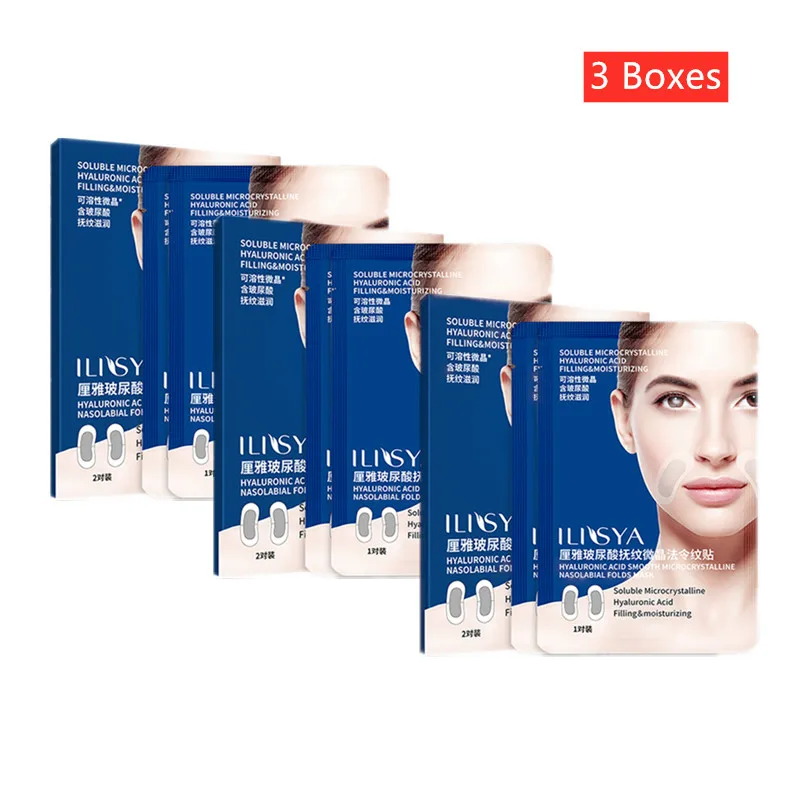 

6 pairs--Micro-needle Nasolabial Folds Anti-wrinkle Patch Hyaluronic Acid Frown Lines Removal Moisturizing Anti-Aging Face Care