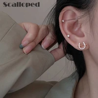 scalloped 2020 new lucky u stud earrings for women creative design horseshoe shaped small zircon ear ring fashion jewelry
