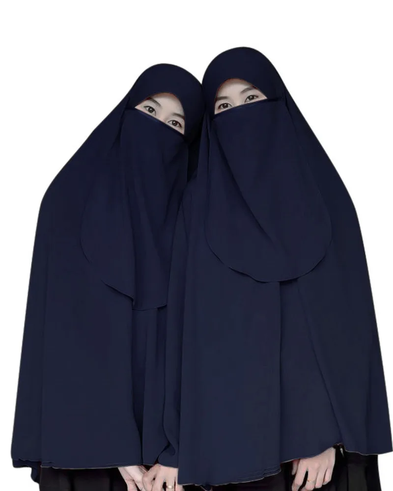

Eid Muslim Women Hijab Veil Sets Long Khimar Prayer Garment Jilbab Abaya Djellaba Ramadan Islamic Clothes Niqab Hijabs 2 Piece