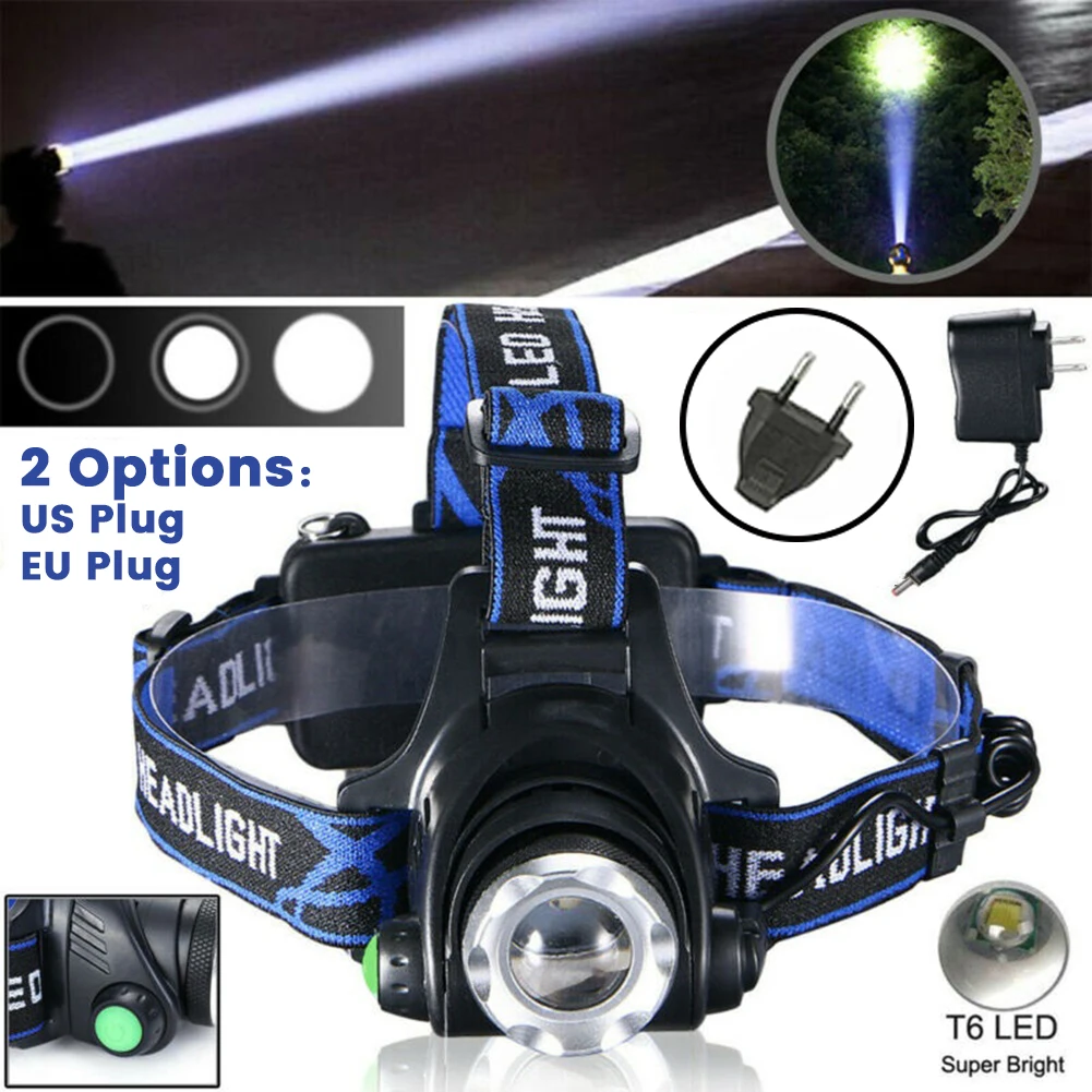 

T6 LED Headlamp Rechargeable Waterproof Outdoor Camping Headband light Head Light Super bright