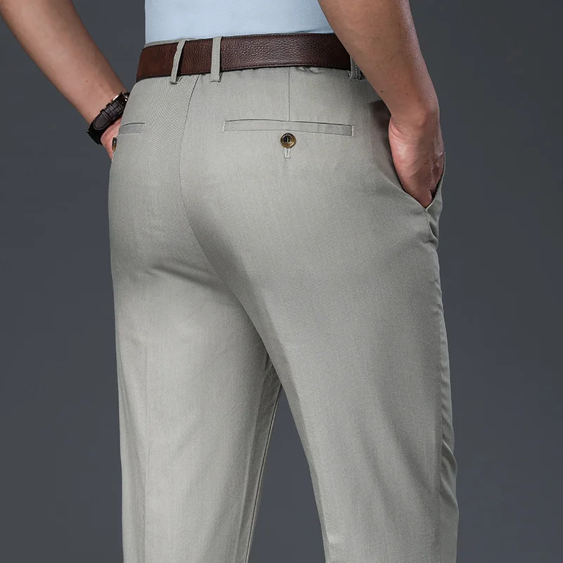 Брюки мужские классические деловые облегающие офисные штаны слаксы лето