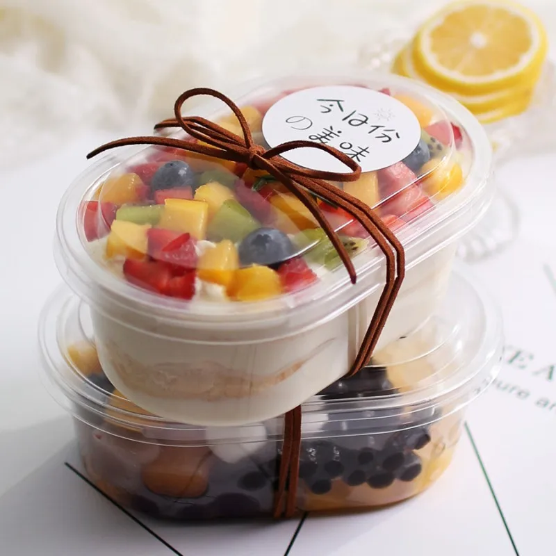 25 шт. утолщенная прозрачная коробка упаковка для фруктового Боба молочного