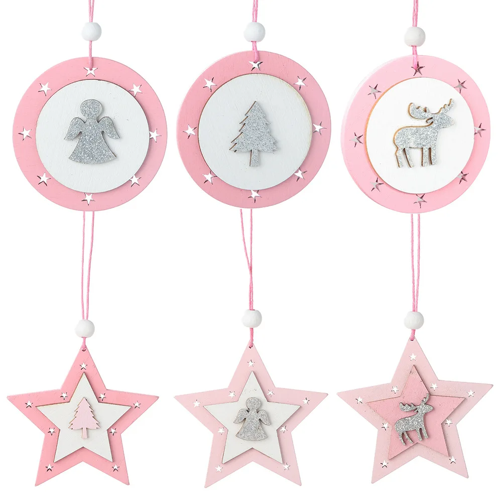 3 шт./лот 2019 украшения для рождественской вечеринки розовый Лось ангел