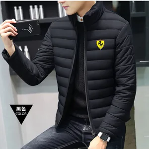 ferrari mens red down jacket brand printing ferrari fashion zipper hot selling novelty cotton winter sports warm jacket free global shipping