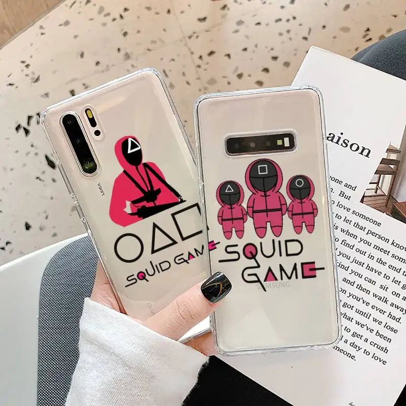 

Squid Game Phone Case Transparent for Samsung A52 A51 A71 A70 A12 A40 A10 A31 A21 A30 S20 S21 plus Lite Ultra