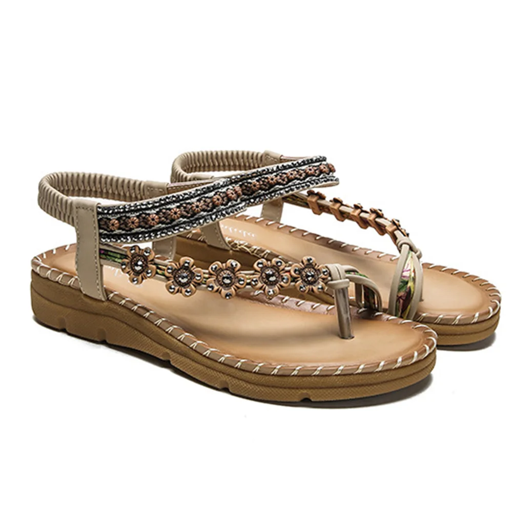 

Новинка; Женские сандалии в богемном стиле; Нескользящие удобные дышащие летние пляжные сандалии с открытым носком; DO99