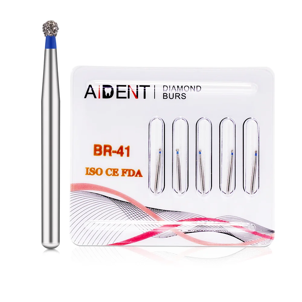 

BR41 Dental Product 50pcs/10packs Surgical Dental Diamond Bur High Speed Polishing Smoothing Dental Cutting Tool
