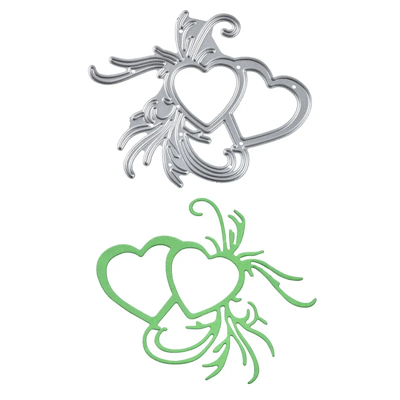 YaMinSanNiO двойные сердечки для резки металла любовь создания карт Скрапбукинг
