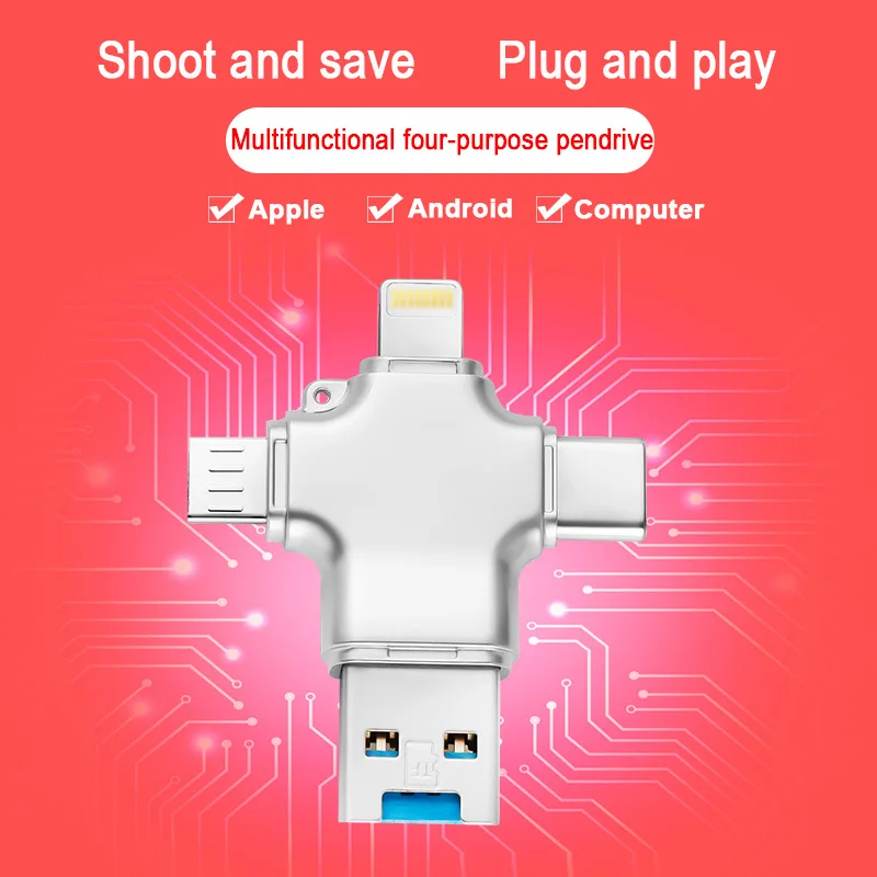 4 в 1 картридер card reader кардридер type C micro USB 3 0 кард-ридер TF sd карта для iPhone XS MAX XR 8 plus 7