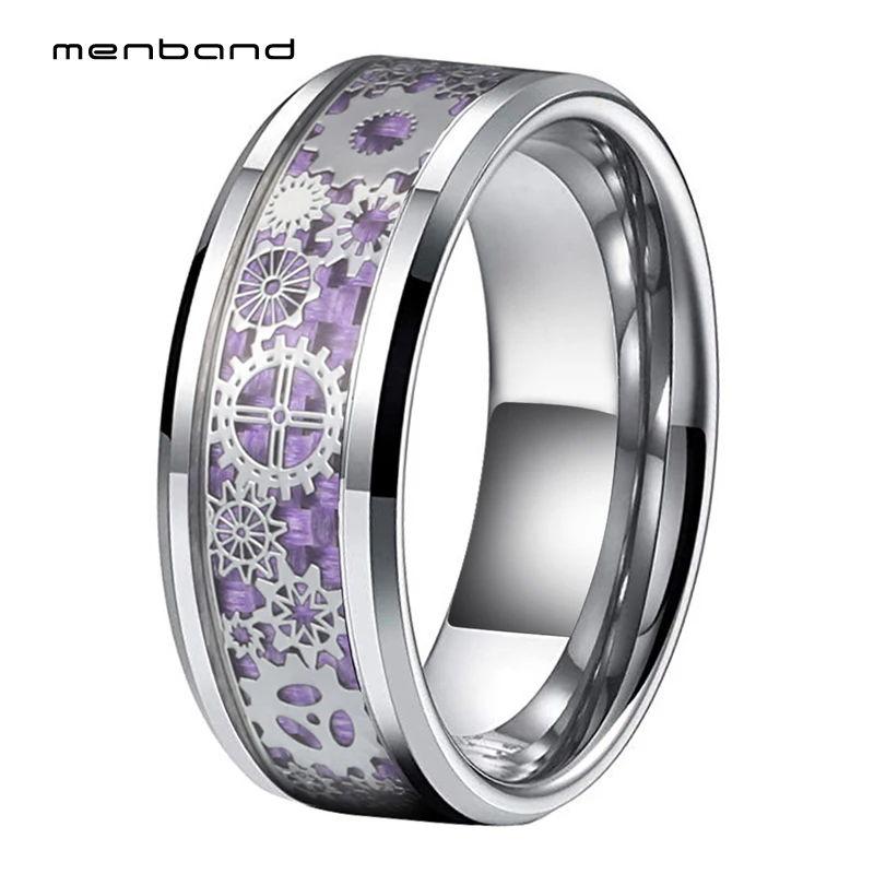 Милая пара кольцо Вольфрам обручальное Шестерни с механическими кнопками колеса