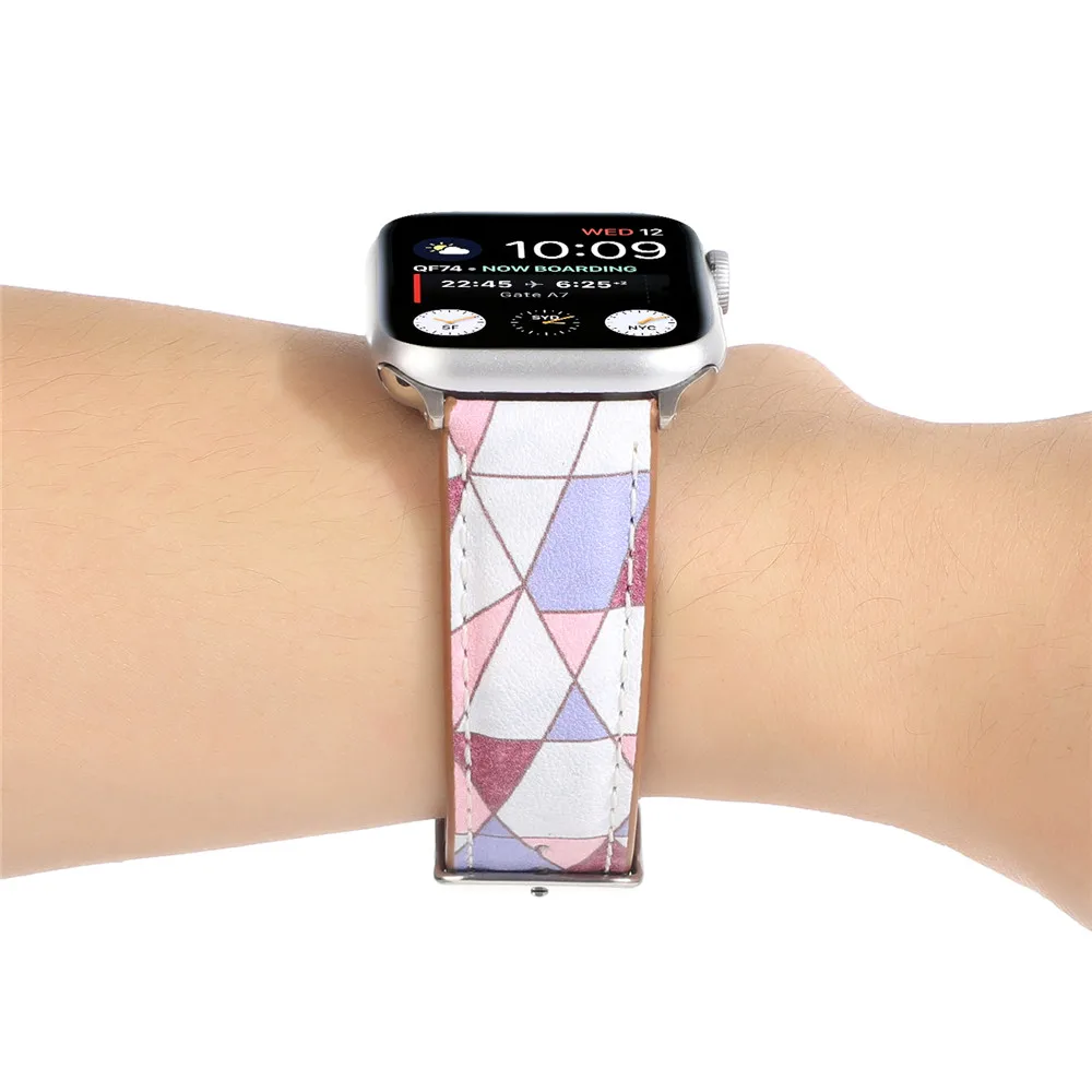 

Fashion Marble Pattern Leather Strap for Apple Watch Band Series 6 SE 5 4 3 Bracelet for Iwatch 40mm 44mm 38mm 42mm Wrist Belt