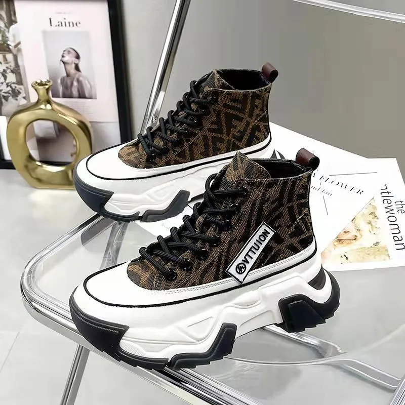 

Женские кроссовки с вулканизированной подошвой, высокие кроссовки на платформе, спортивная обувь для тренировок, 2021