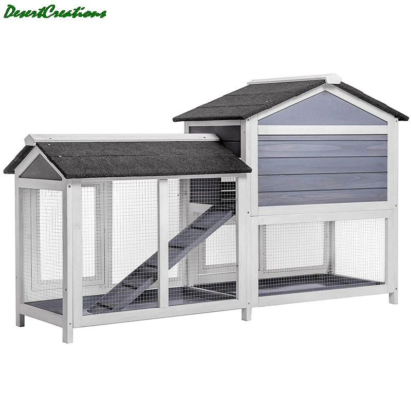 

Pet Rabbit Hutch Wooden House Chicken Coop For Small Animals