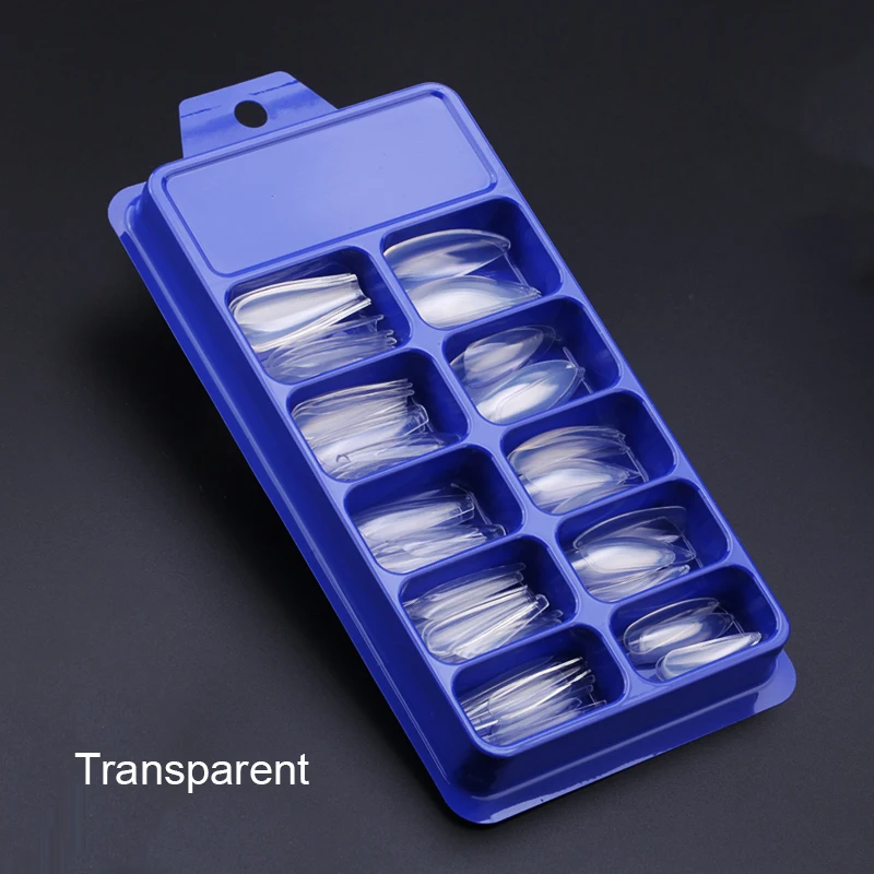 1 box transparent 100 шт Смешанные акриловые накладные ногти длинные миндалевидные балерины накладные ногти искусственный прозрачный/натуральный/белый полное покрытие накладные ногти - Цвет: 1 box transparent