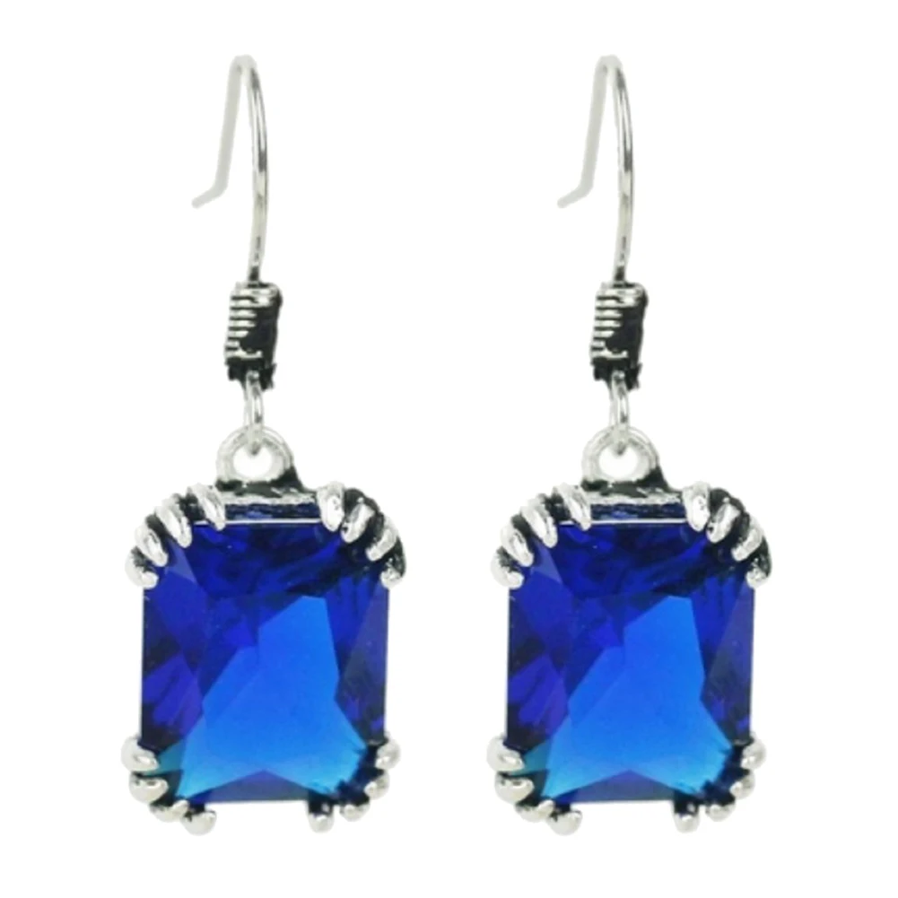 Trendy Vintage Design Fashion Party Women Square Cubic Zirconia Pendant Hook Earrings Jewelry Gift New Geometric Long | Украшения и