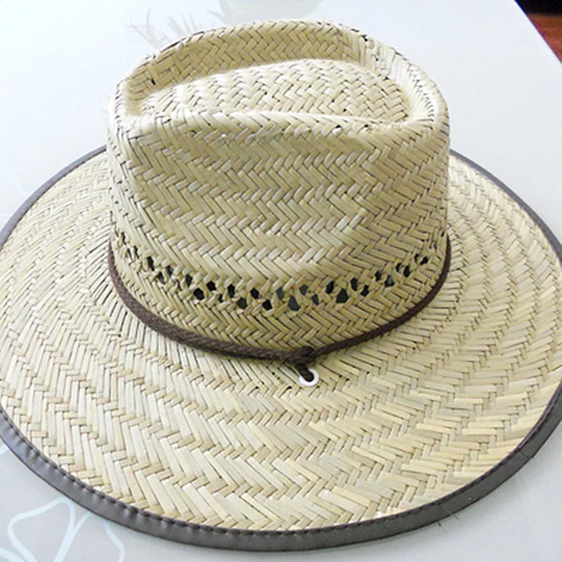 Шляпа соломенная для защиты от солнца полностью ручной работы дышащая пляжная