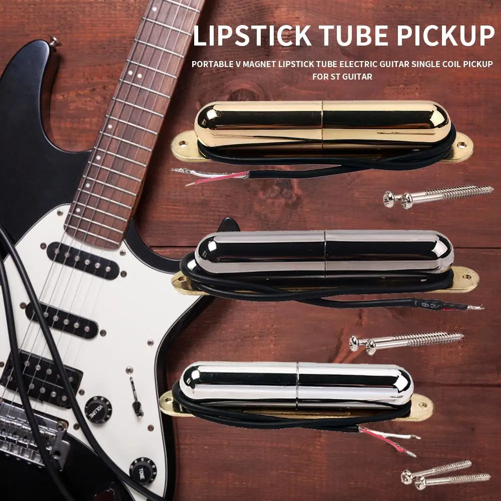 

Новый модный пикап Alnico, медный портативный V-образный магнит, трубка для губной помады, электрический гитара с одной катушкой, пикап для заме...