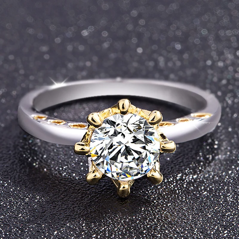 Женское кольцо в виде короны и сердца с фианитом|Кольца| |