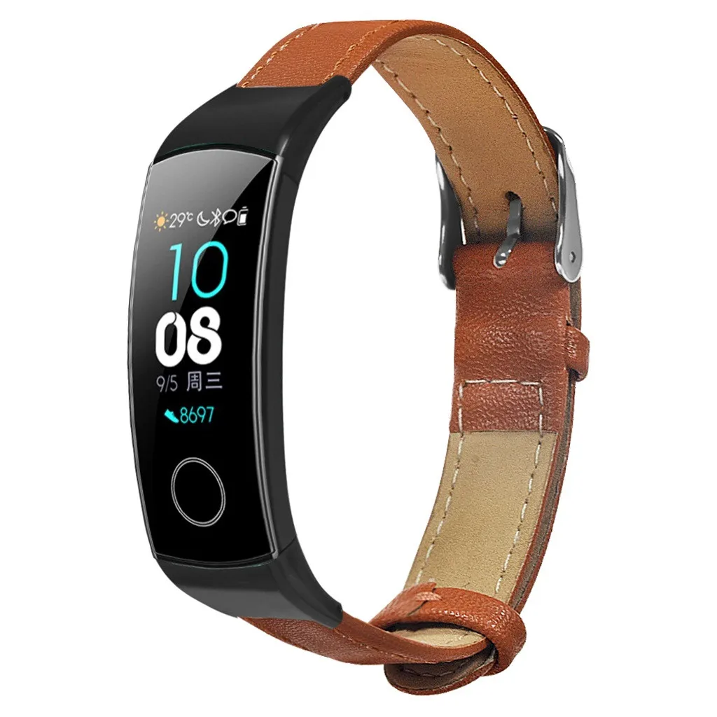 Замена волоконно-кожаных часов Ремешок Браслет для huawei Honor Band 5/4 унисекс тонкий ремешок 10 стилей роскошный модный подарок