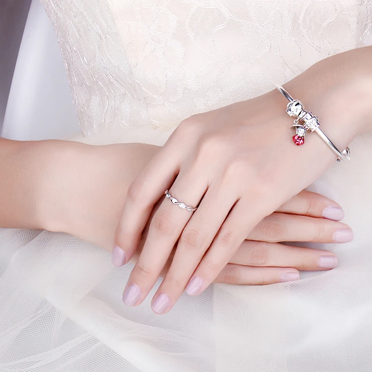 JewelryPalace Бесконечность Love кубический цирконий Плетеный скрученный волна обручальное кольцо 925 пробы серебро подарок для Новинки для женщин поступление