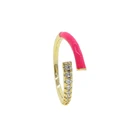 Женское неоновое кольцо с разноцветной эмалью, регулируемое Открытое кольцо с радужным кубическим цирконием, 2021