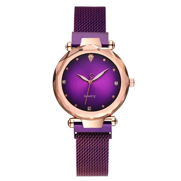 Часы Звездное небо с магнитом из розового золота женские часы кристаллами