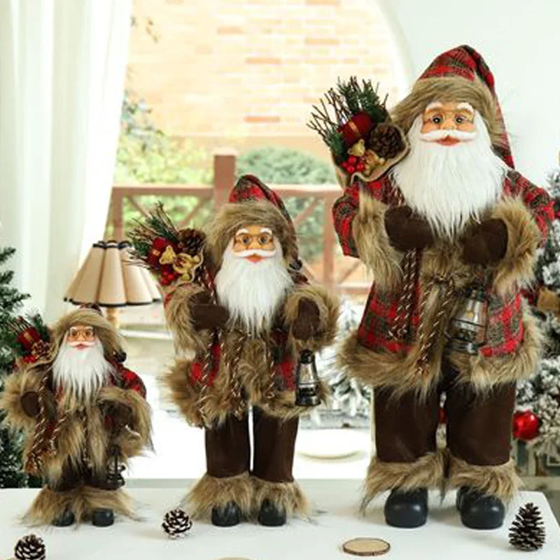 

2021Christmas Decorations for Home 25 Style Santa Claus Doll Children's Gifts Window Ornaments Navidad New Year 2022