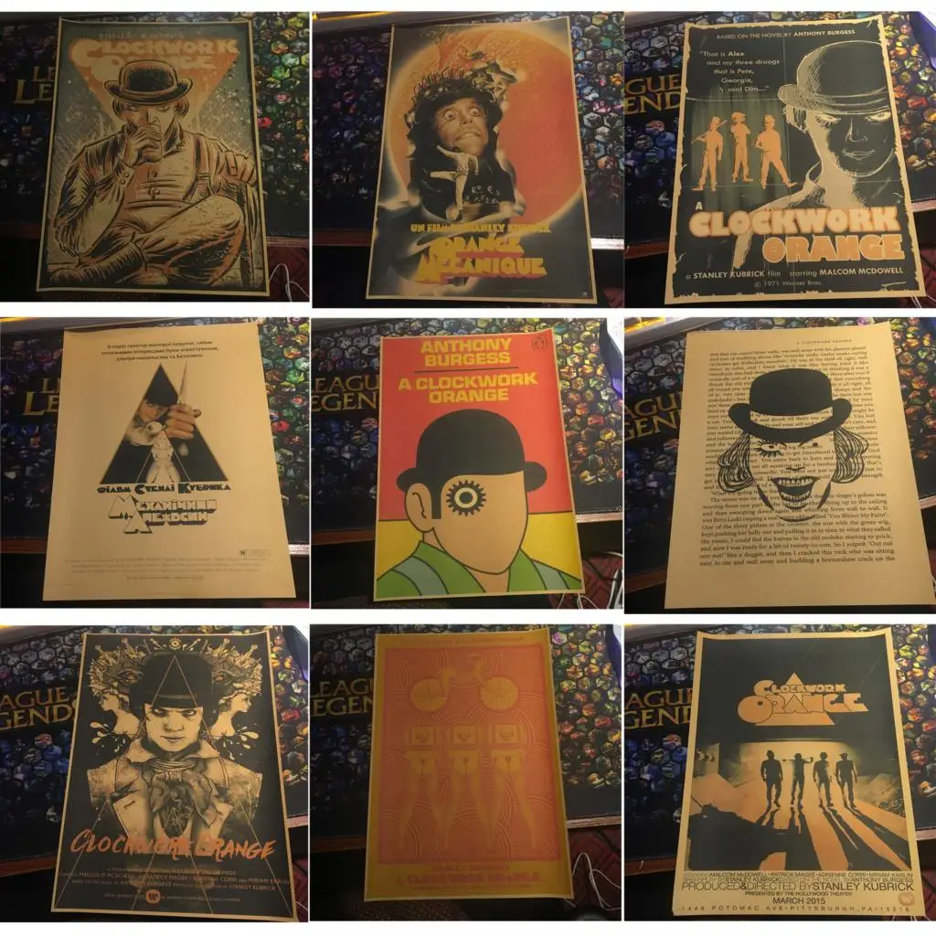 Классический оранжевый постер из фильма заводная работа сборный Декор для дома