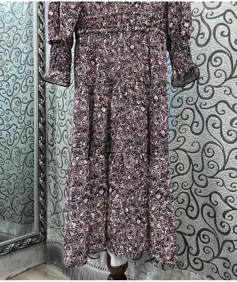 Женское платье с v образным вырезом элегантное винтажное до середины икры