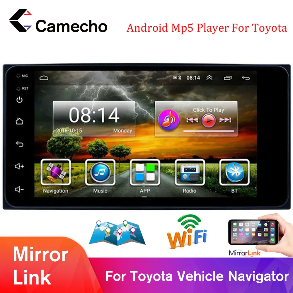 Автомагнитола Camecho 7 дюймов 2Din GPS-навигация автомобильное радио мультимедийный