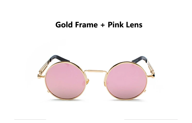 Oculos de sol feminino женские красные очки круглые стимпанк металлические пружины Поляризованные солнечные ретро-очки мужские uv400 Высокое качество