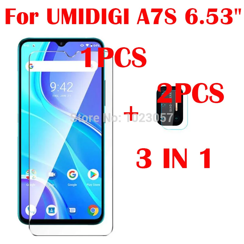 3 in 1 glass case for umidigi a7s a9 6 53 case soft clear shockproof phone cover for umidigi a7s 6 53 case free global shipping