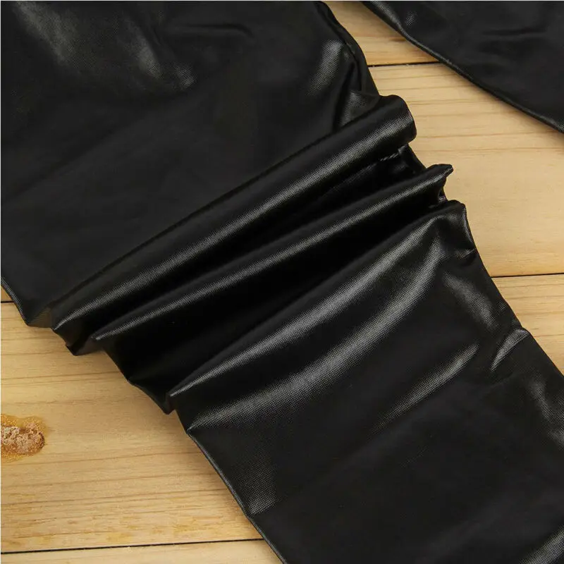 Лидер продаж однотонные детские брюки из искусственной кожи обтягивающие