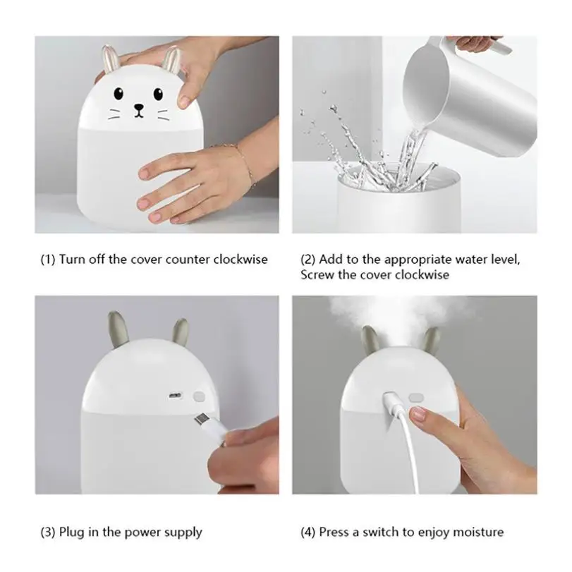 

New 2021 mini cute pet humidifier USB humidifier rechargeable household mute desktop air purifier