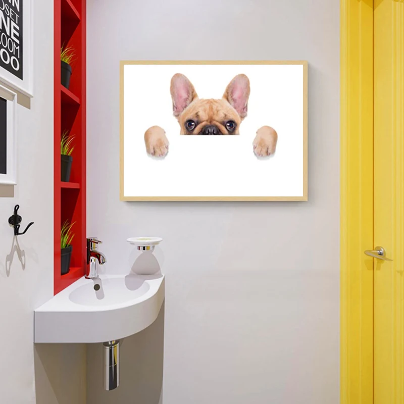 Картины на холсте с изображением милой собаки Настенная картина для комнат