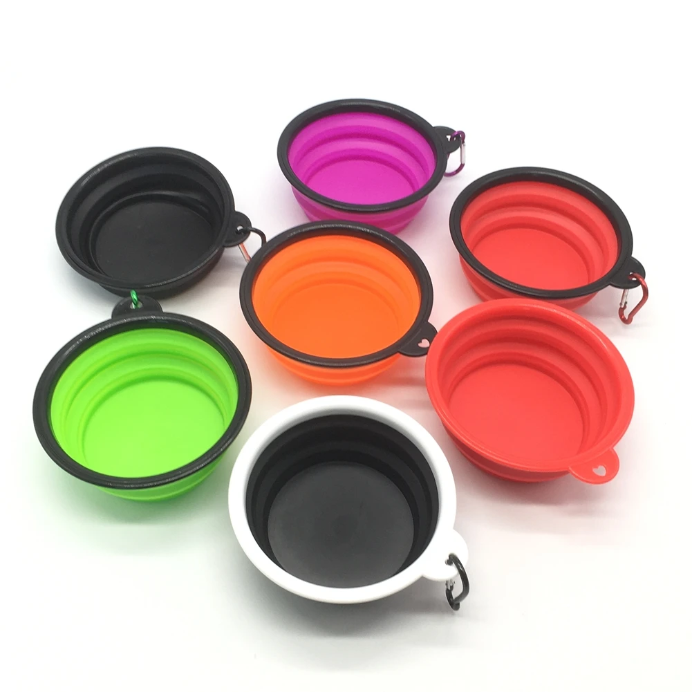 

Dog Silicone Bowl Foldable Portable Travel Bowls Food Container For Small Medium Dogs Cat Feeding Bowl Pet Eating Feeder Dishes