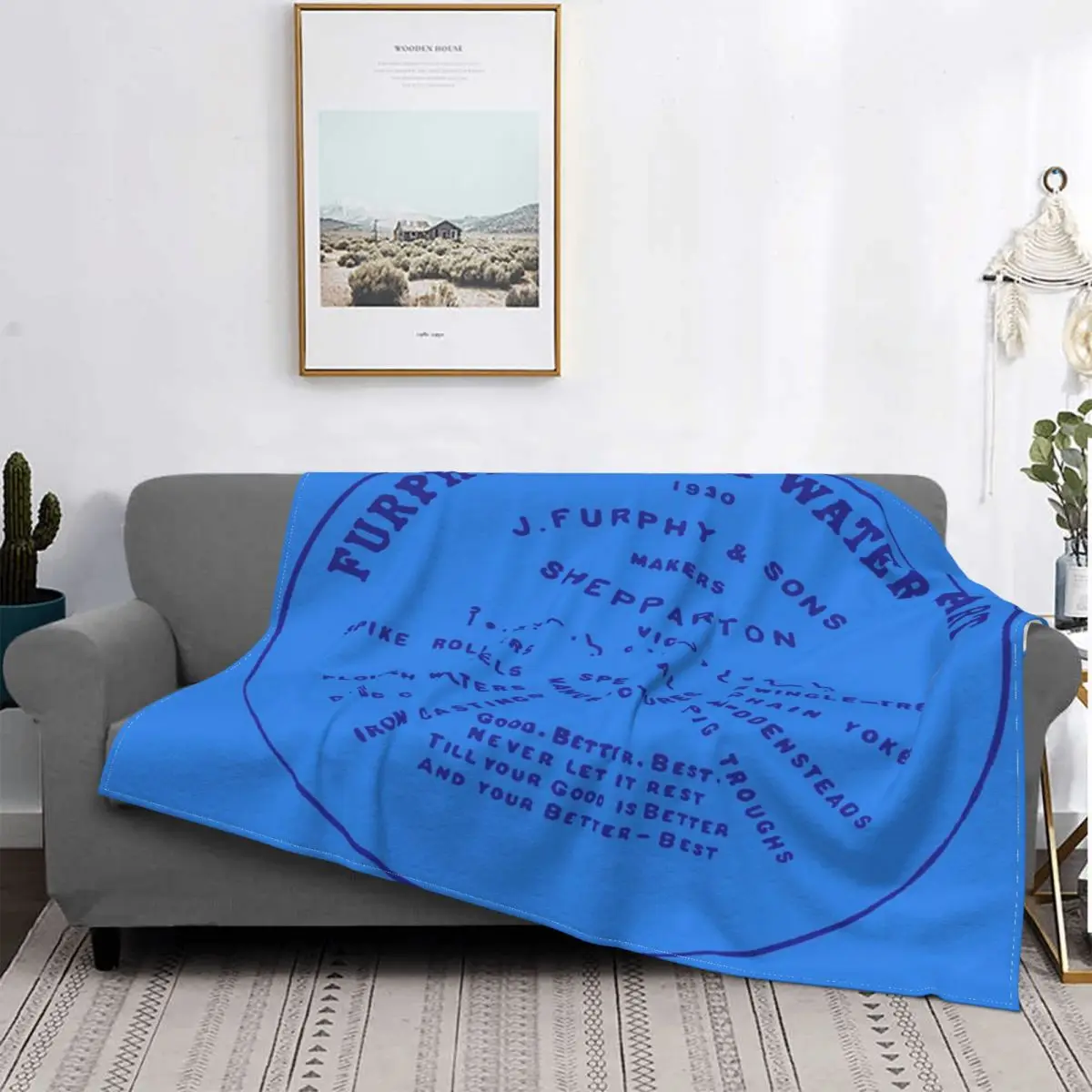 

Furphy-Manta con depósito de agua, colcha azul a cuadros para cama, sofá a cuadros, manta de lana, alfombra de oración Islámica